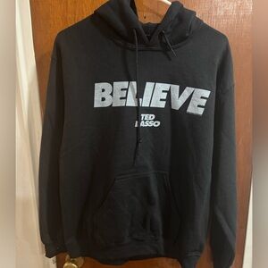 Believe Ted Lasso Hoodie Mens Small Black NWT Sweatshirt JUNK FOOD CLOTHING